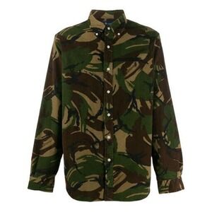 Polo Ralph Lauren Classic Fit Corduroy Shirt Button Front Camo Size Medium M nwt